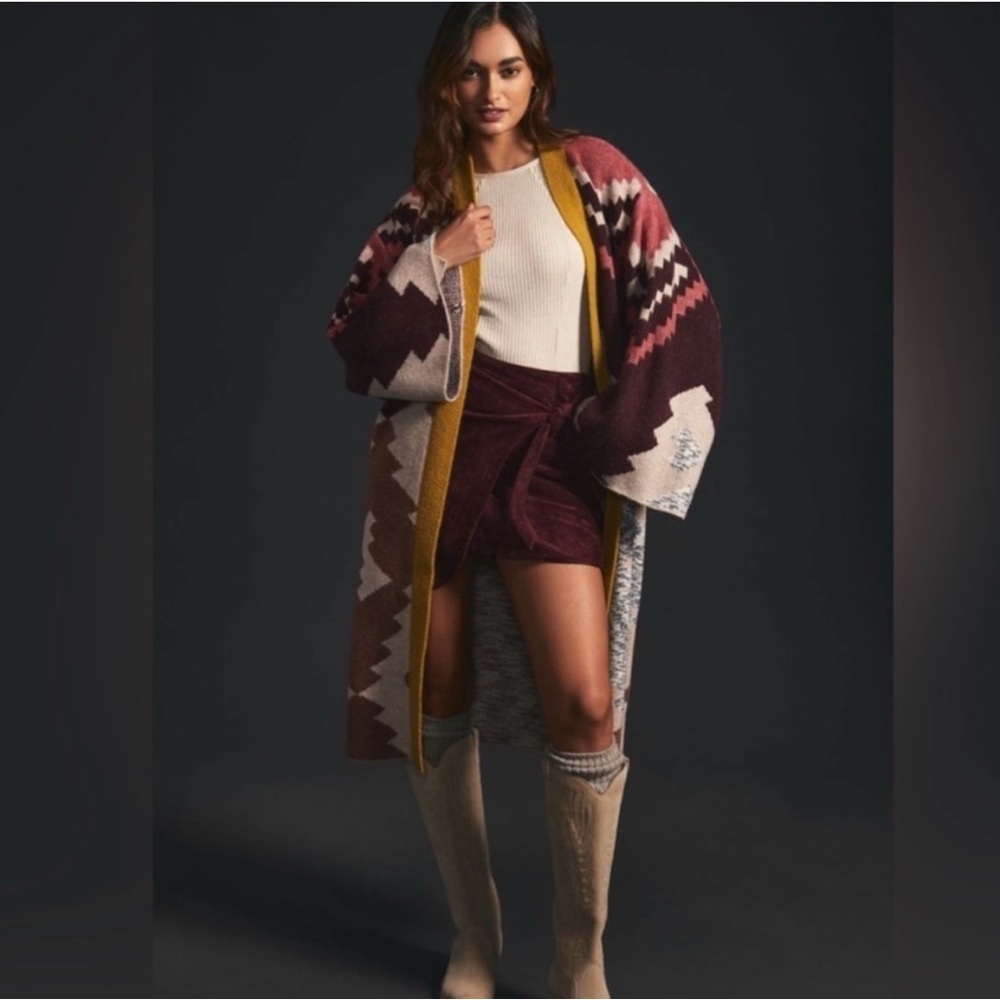 Anthropologie Chevron Knit Duster. Worn 1x. Like new